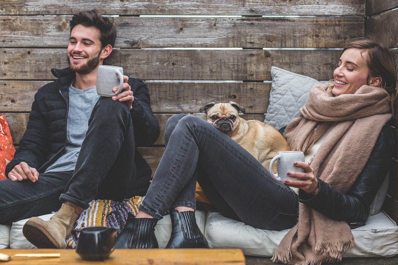 Couple planning finances together